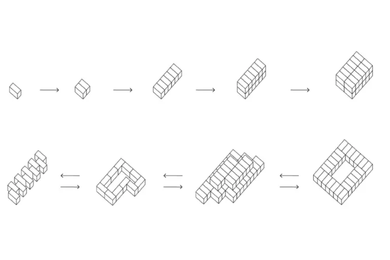 Herhalende modules van modulaire woonoplossingen